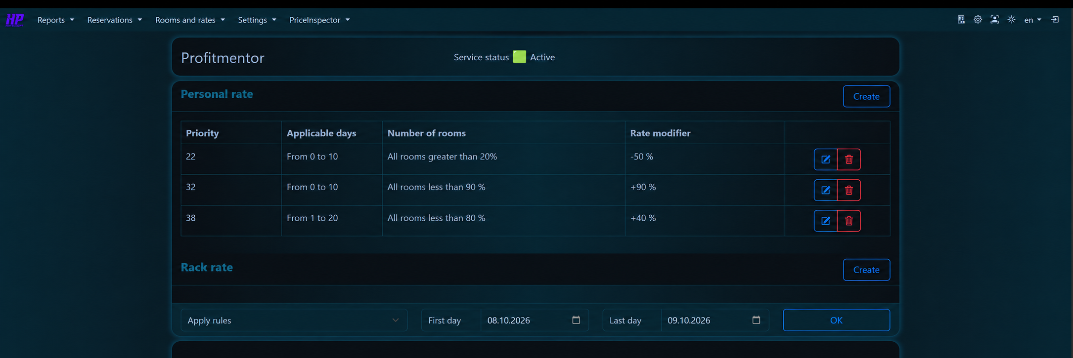 Revenue Rules — localised screenshot, dark theme